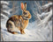 Posterizer 1 pcs-bunny in snowy winter nature-oil painting style 3-Art for Animal Lovers-Landscape & Nature Art-Decor for Home & Office- unframed ...