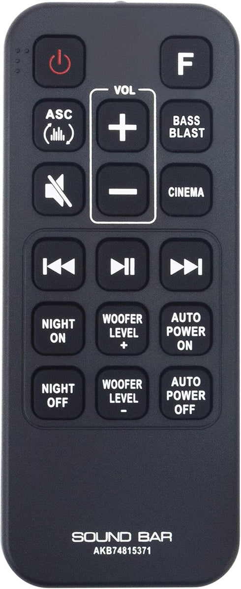 AKB74815371 Replaced Remote fit for LG Sound Bar SJ4 SK4D SJ4Y SJ3 SPJ4B-W SL3D SPH4B-W SLM3D SPJ4BW SPH4BW...