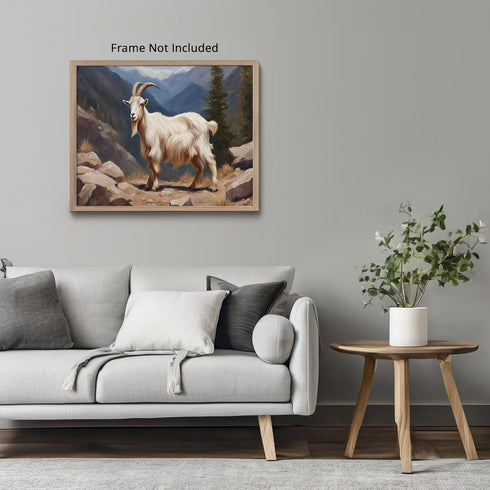 Posterizer 1 pcs- Mountain goat with a background of nature-Art for Animal Lovers- Gift for Men Women Entrepreneur Teens-Decor for Home & Office- ...