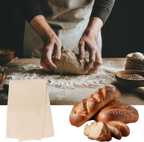 Proofing Cloth for Bread Baking 18x29 Inches Linen Cloth Reusable Bread Proofing Cloth with Dough Scraper & Bread Lame for Rolling Dough, Baguette...