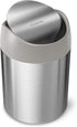 simplehuman, Brushed Stainless Steel 1.5 Liter / 0.4 Gallon Mini Countertop Trash Can...