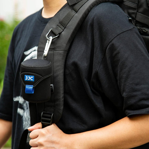 JJC Water Resistant Neoprene Camera Lens Pouch Case, Fold-Over Lens Bag for Mirrorless Lenses Up to 3.1 x 3.1 (D X H) for Sony FE 50mm f/1.8, Cano...