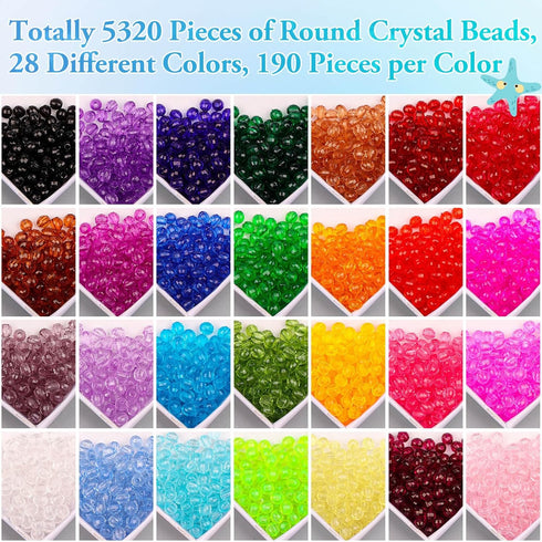 Paxcoo 5320Pcs Crystal Beads for Jewelry Making, Crystal Acrylic Beads Faceted Jewelry Beads Bicone Gem Beads jewel for Jewelry Making (4 MM)...