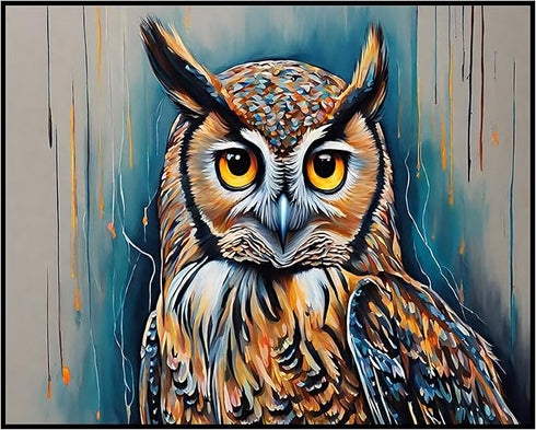 Posterizer 1 pcs- Brown owl oil painting style-Art for Animal Lovers-Abstract & Modern Art- Gift for Men Women Entrepreneur Teens-Decor for Home &...