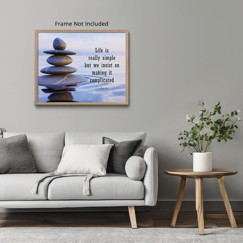 Posterizer 1 pcs-Life is Really Simple-Philosophy-Confucius-Quotes-Motivational & Inspirational Art-Gift For Buddhism Meditation philosophy Fans- ...