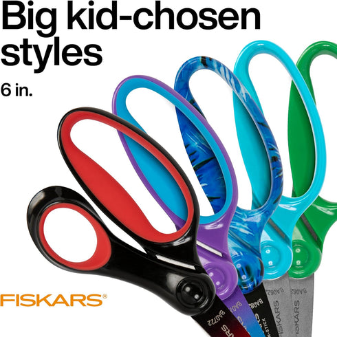 Fiskars Big Kids For Ages 8+ Ombre 6" Left-handed Scissors, Blue-Turquoise...
