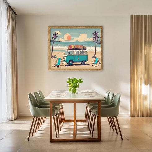 Posterizer 1 pcs- boho funky retro beach poster 2-Fantasy & Fiction Art-Retro Art- Living Room Bedroom Decor- unframed wall art...