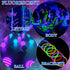 6 Pcs Glow in Dark Face Body Paint,Black Light Glow Makeup Set Neon Fluorescent,Glow Blacklight Body Face Paint Set Face Painting for Music Festiv...