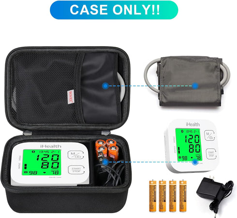 BOVKE Carrying Case for iHealth Track Smart Upper Arm Blood Pressure Monitor, iHealth Bluetooth Blood Pressure Machine Case, Black...
