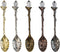 AUEAR, Retro Crystal Antique Alloy Spoon Coffee Tea Spoon Dessert Mini Ice Cream Decorative Spoons Set for Home Office (5 Pack)...