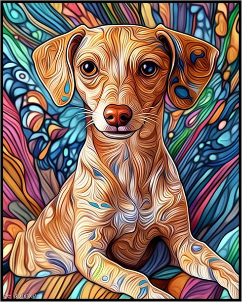 Posterizer 1 pcs-A pop art portrait of a dog-with a vibrant, abstract background -2-Art for Animal Lovers-Collectibles & Fine Art-Decor for Home &...