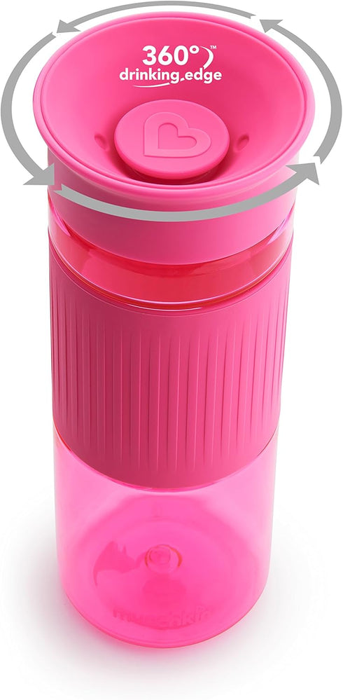 Munchkin® Miracle® 360 Spill Proof Sippy Cups, 24 and 10 Ounce, 2 Pack, Pink – Toddler and Adult Set...