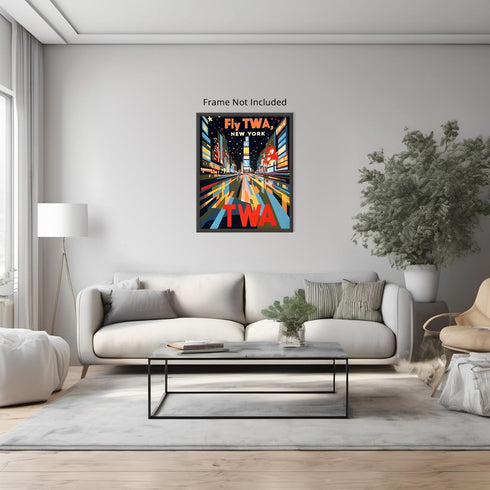 Posterizer 1 pcs-Retro vibrant travel poster-Fly TWA New York-Adventure Wall Art Gift for Men Women Entrepreneur-Decorations for Bedroom, Office,...