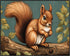 Posterizer 1 pcs- Cute squirrel on the tree, oil painting style-Art for Animal Lovers- Gift for Men Women Entrepreneur Teens-Living Room Bedroom D...