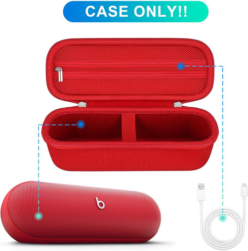 BOVKE Carrying Case Compatible with Beats Pill Wireless Bluetooth Speaker, Beats Pill Portable Speaker Holder Bag with Extra Mesh Pocket for Charg...