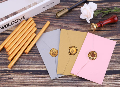 Sealing Wax, Paxcoo 20pcs Wax Seal Sticks, Glue Gun Sealing Wax for Wax Seal Stamp, Letter Wax Seal and Crafts (Gold)...