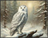 Posterizer 1 pcs-snowy winter scene of a white owl-oil painting style 7-Art for Animal Lovers-Landscape & Nature Art-Decor for Home & Office- unfr...