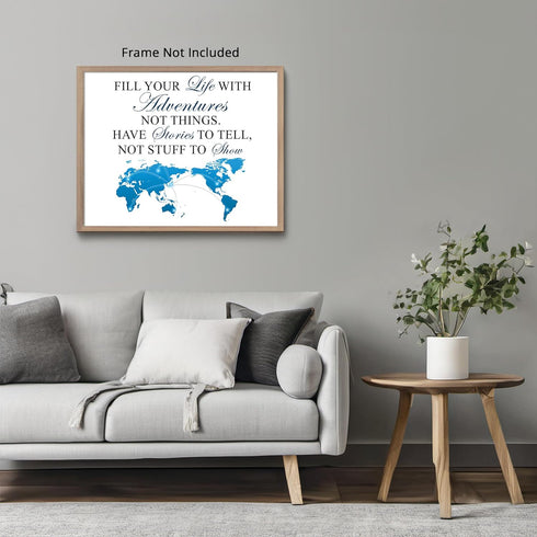 Posterizer 1 pcs-Fill Your Life With Adventures, Not Things -Travel Quote-Adventure Art-Holiday Poster Collection-Gift for Couples boyfriend girl...