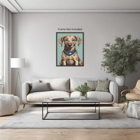 Posterizer 1 pcs- Beautiful brown dog with a bandana-Art for Animal Lovers- Gift for Men Women Entrepreneur Teens-Decor for Home & Office- unframe...