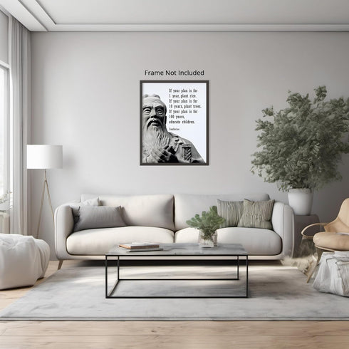 Posterizer 1 pcs-Confucius-If Your Plan is for 100 Years Educate Children-Philosophy-Quotes -Motivational Inspirational Art-Gift For Buddhism Medi...