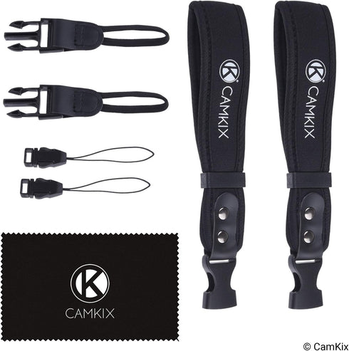 Wrist Straps for DSLR and Compact Cameras - 2 Pack - Extra Strong and Durable - Comfortable Neoprene Bracelet - Adjustable Fit - Quick Release Cli...