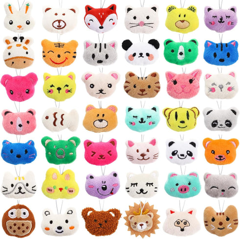 Sumind 42 Pcs Mini Plush Animals Toys Set, Cute Small Stuffed Animal Plush Keychain Decorations for Easter Themed Party Favors, Carnival Prizes, C...