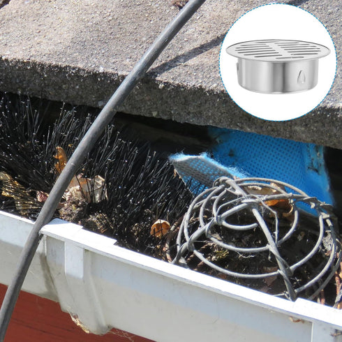 PATIKIL Gutter Guard, 304 Stainless Steel Downspout Strainer, Anti-Blocking Outdoor Gutter Cleaning Tool for Blockage Leaves Debris, 2 Inch...