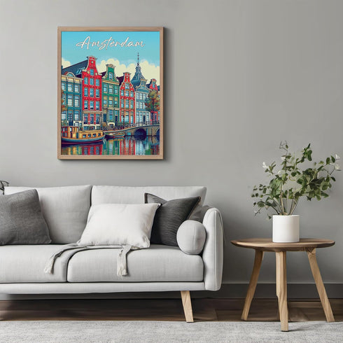 Posterizer 1 pcs-Amsterdam Wall Art-Travel Print-Adventure Wall Art- Gift for Men Women Entrepreneur Teens-Decor for Home & Office- unframed wall ...