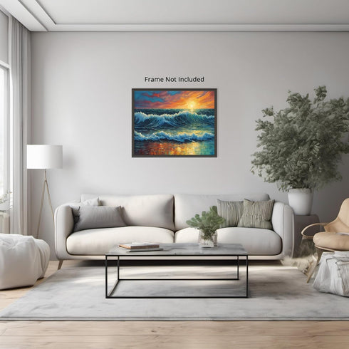 Posterizer 1 pcs- beach and the sea-abstract art 3-Landscape & Nature Art-Floral Botanical Art- Decor for Home & Office- unframed wall art...