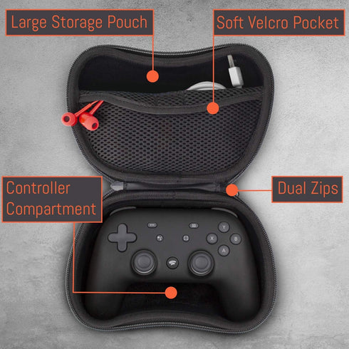 Orzly Case for Google Stadia Controller - Protective Case with Internal Storage Pocket for Charging Cable...