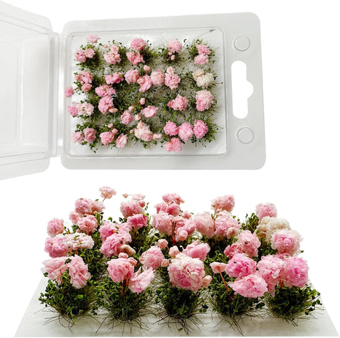 Woohome Flower Cluster Flower Vegetation Groups Grass Tufts Miniature Static Scenery for DIY Architecture Building Model Railway Train Diorama Gar...