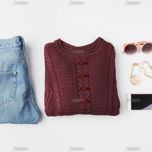 AUEAR, 40 Pack 50mm Wood Horn Toggle Buttons 2 Holes Wood Button for DIY Coat Clothes Decoration...