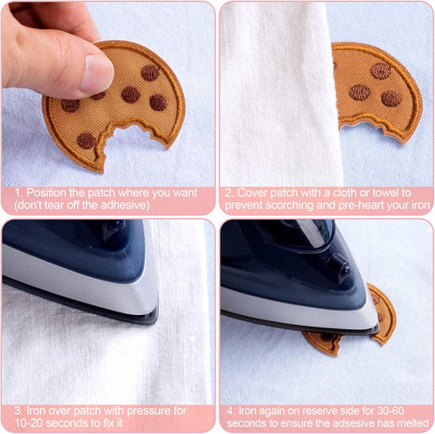 PAGOW 40Pcs Cookie Embroidered Patch for Clothing, Cute Cookie Iron on Stickers Suitable for Clothes Dress Hat Pants Shoes Curtain, DIY Cookie Emb...