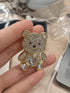 1.5"" Rhinestone Bear Brooch | Bear Pin | Brooch Aesthetic Enamel Pin...