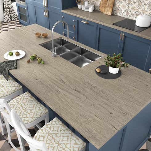 WESTICK Light Wood Grain Contact Paper Peel and Stick Countertops Waterproof Wood Look Wallpaper Stick and Peel Wooden Contact Paper for Cabinets ...