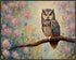Posterizer 1 pcs- beautiful owl sitting on a tree with wild flowers around-Art for Animal Lovers-Landscape & Nature Art- Living Room Bedroom Decor...