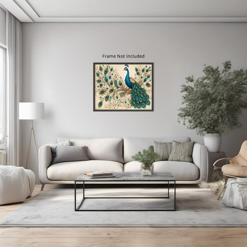 Posterizer 1 pcs- Beautiful peacock with a rustic background-Art for Animal Lovers- Gift for Men Women Entrepreneur Teens-decor for Bedroom, Offic...