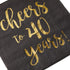 BLUE PANDA 40th Birthday Napkins - 50-Pack 3-Ply 5 x 5 in Black & Gold Foil - Cheers to 40 Years Design for 40th Birthday & Anniversary Parties...