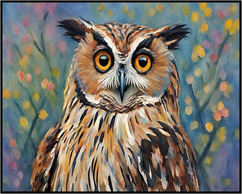 Posterizer 1 pcs- cute yellow eyed brown owl-Art for Animal Lovers-Landscape & Nature Art- Living Room Bedroom Decor- unframed wall art...