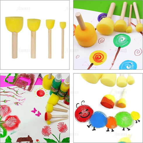 AUEAR, 40 Pack Round Foam Sponges Brush Pouncers Dabbers Set Assorted Size Paint Tools...