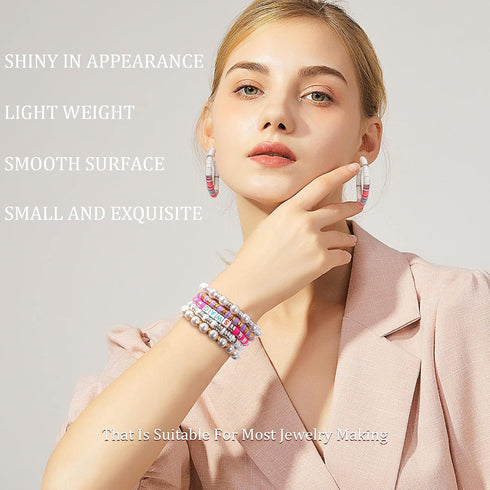 1500pcs 6mm Flat Round Spacer Beads Disc Loose Jewelry Making Beads for DIY Bracelet Necklace Earring Craft Supplies, Gold & Silver...