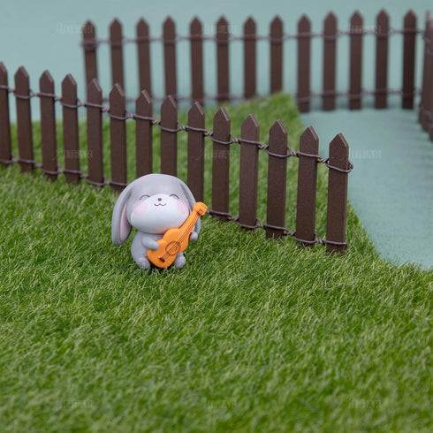 AUEAR, 35 Inch Mini Fairy Garden Fence Wood Ornament Wooden Decorative Picket Fence for DIY Crafts Project (Brown, 2-Pack)...