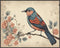 Posterizer 1 pcs- Pretty bird standing on a tree with pink flowers-Art for Animal Lovers-Floral Botanical Art- Gift for Men Women Teens-Living Roo...