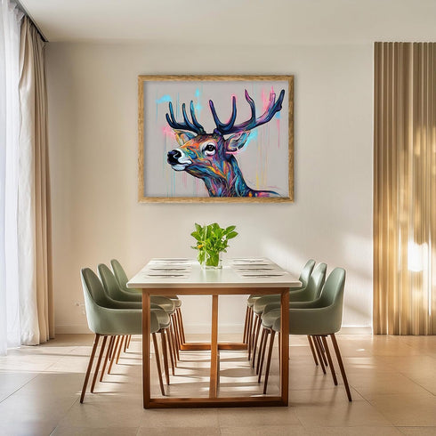 Posterizer 1 pcs- Abstract deer print with a white background-Art for Animal Lovers-Abstract & Modern Art- Gift for Men Women Entrepreneur -Decor ...