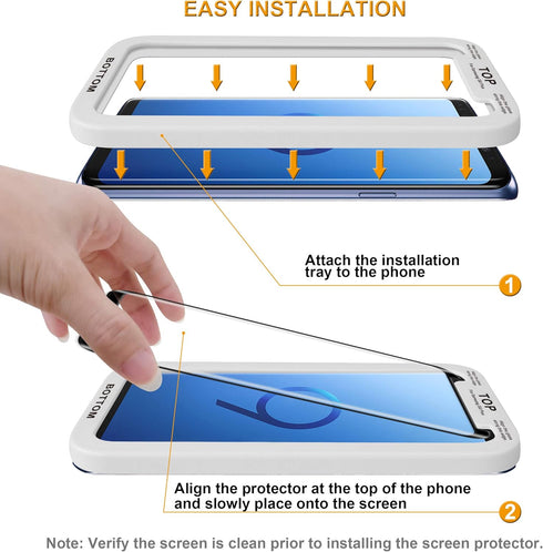 Supershieldz (2 Pack) Designed for Samsung (Galaxy S9 Plus) Tempered Glass Screen Protector with (Easy Installation Tray) Anti Scratch, Bubble Fre...