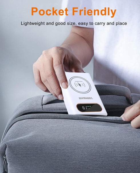 2-in-1 Cell Phone Wireless Charger Mobile Power Battery Charger Set,Portable Battery Charger with LCD Display and 2 USB Output Ports?DIY 4 * 21700...