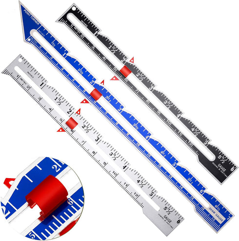 3 Pieces Sewing Gauge Sewing Measuring Tool Metal Sliding Gauge Fabric Quilting Ruler Seam Measuring Gauge for DIY Fabric Crafts Quilting Knitting...