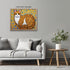 Posterizer 1 pcs- cute orange cat with mosaic style print-Art for Animal Lovers- Living Room Bedroom Decor- unframed wall art...