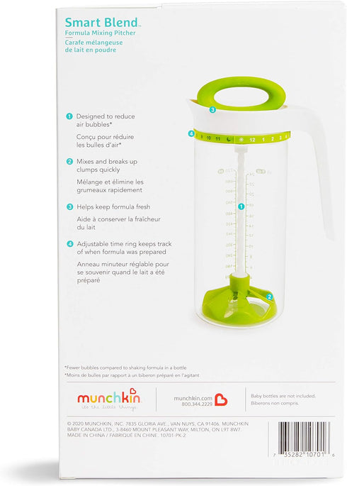 Munchkin Smart Blend Formula Mixing and Breast Milk Storage Pitcher, 24 Ounce, Green...