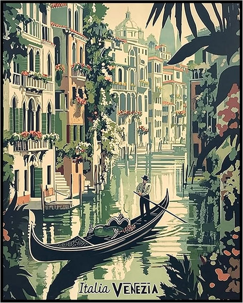 Posterizer 1 pcs-travel poster-Venice (Venezia) iconic canals 3-Adventure Wall Art Gift for Men Women Entrepreneur Teens Decor for Beach House- u...